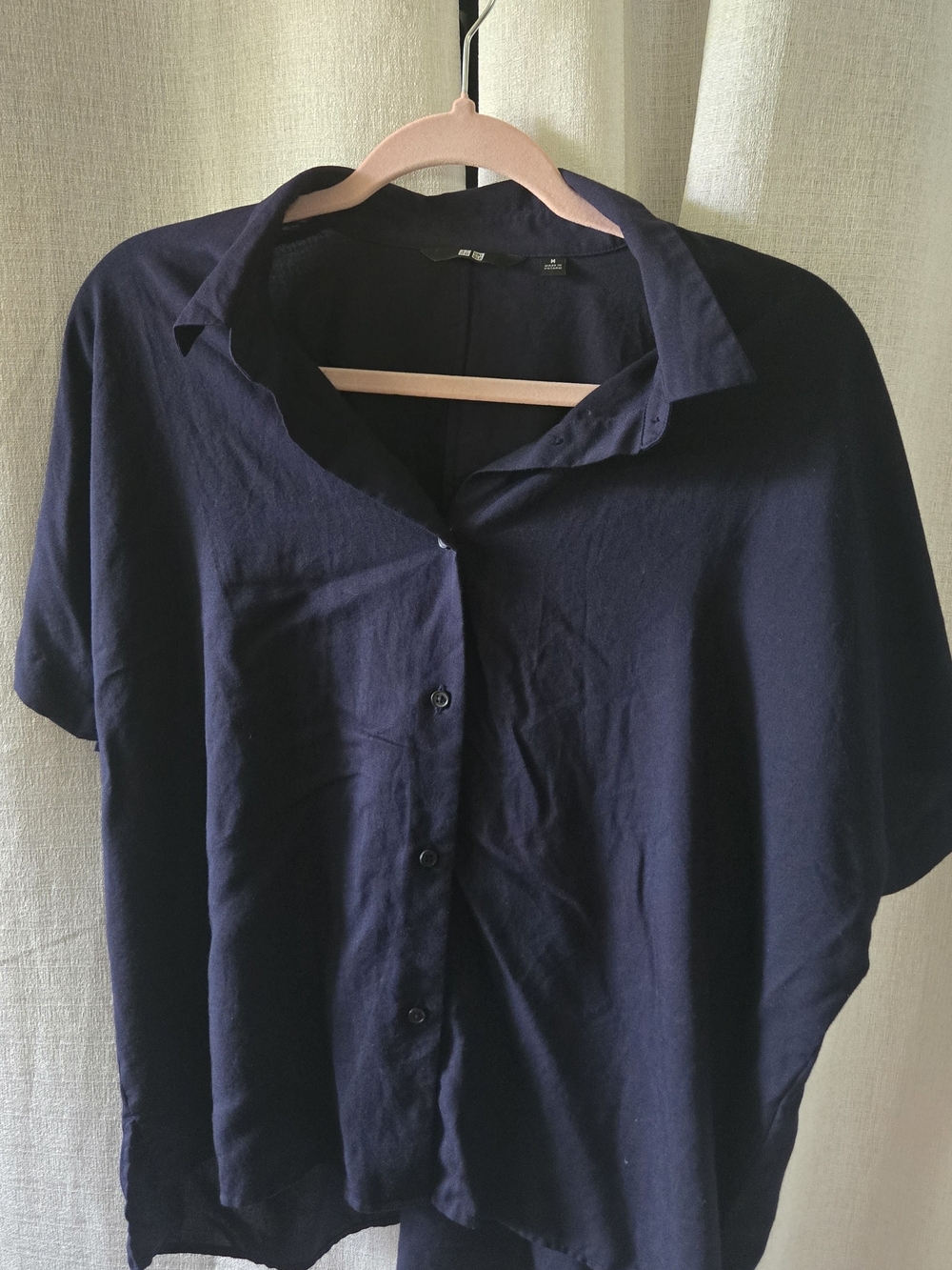 Men's Navy Short Sleeve Button-Up Shirt